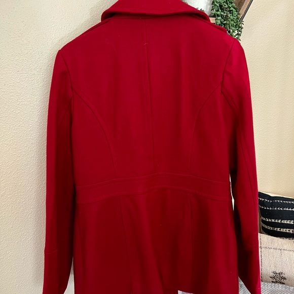 EUC Michael Kors Red Pea Coat Size Small - Picture 2 of 12